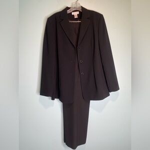 WORTHINGTON Women’s Size 12 Black Jacket Pant Suit Lined 2 Piece Set